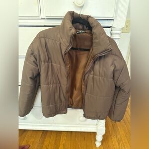 SHEIN Brown Puffer Jacket